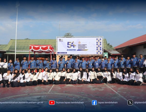 Semarak Hari KORPRI Ke-54, Lapas Tembilahan Laksanakan Upacara Bendera   
